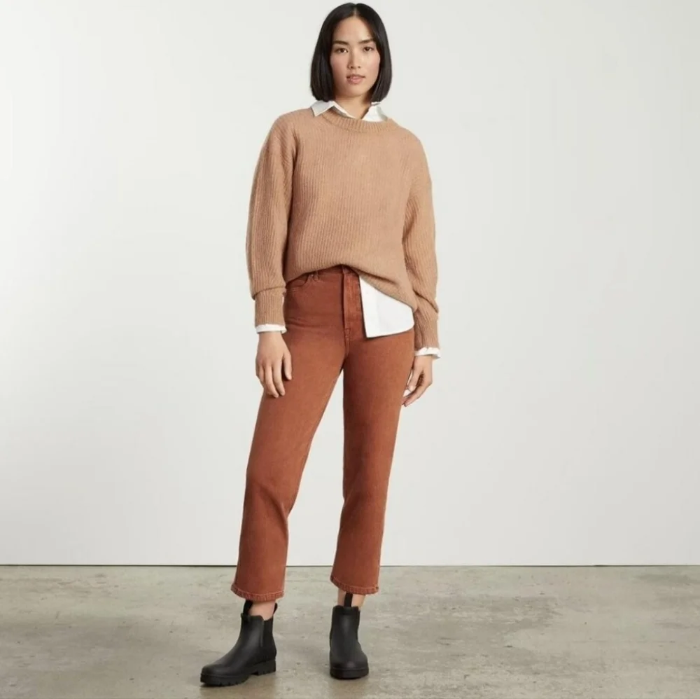 NWT Everlane "The Way-High" Rise Straight Jean Burnt Orange | Women's Size 23 - Picture 2 of 14